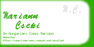 mariann csepi business card
